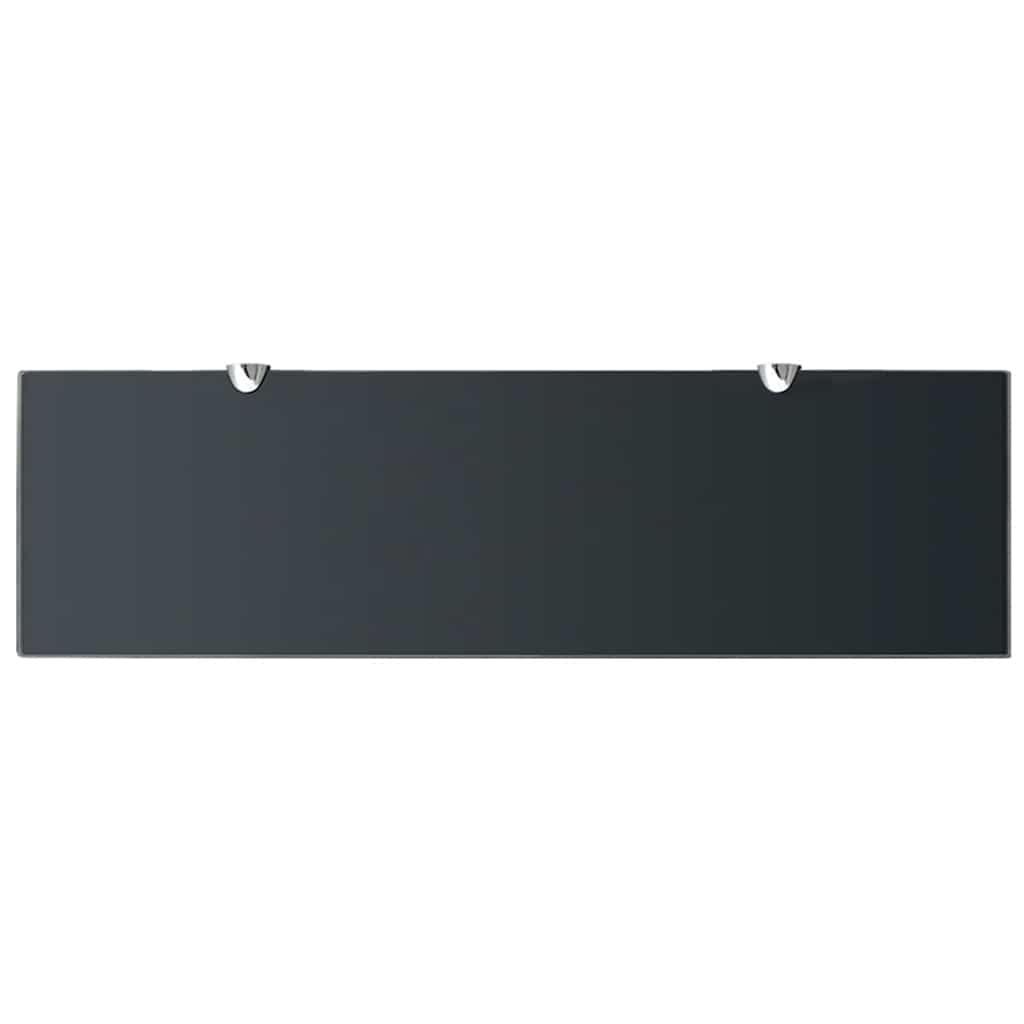 vidaXL Floating Shelf | Set of 2 | Black | Tempered safety glass, Zinc alloy