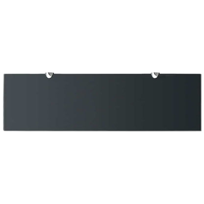 vidaXL Floating Shelf | Set of 2 | Black | Tempered safety glass, Zinc alloy