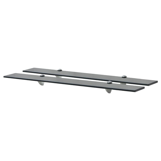 vidaXL Floating Shelf | Set of 2 | Black | Tempered safety glass, Zinc alloy