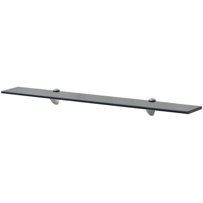 vidaXL Floating Shelf | Set of 2 | Black | Tempered safety glass, Zinc alloy