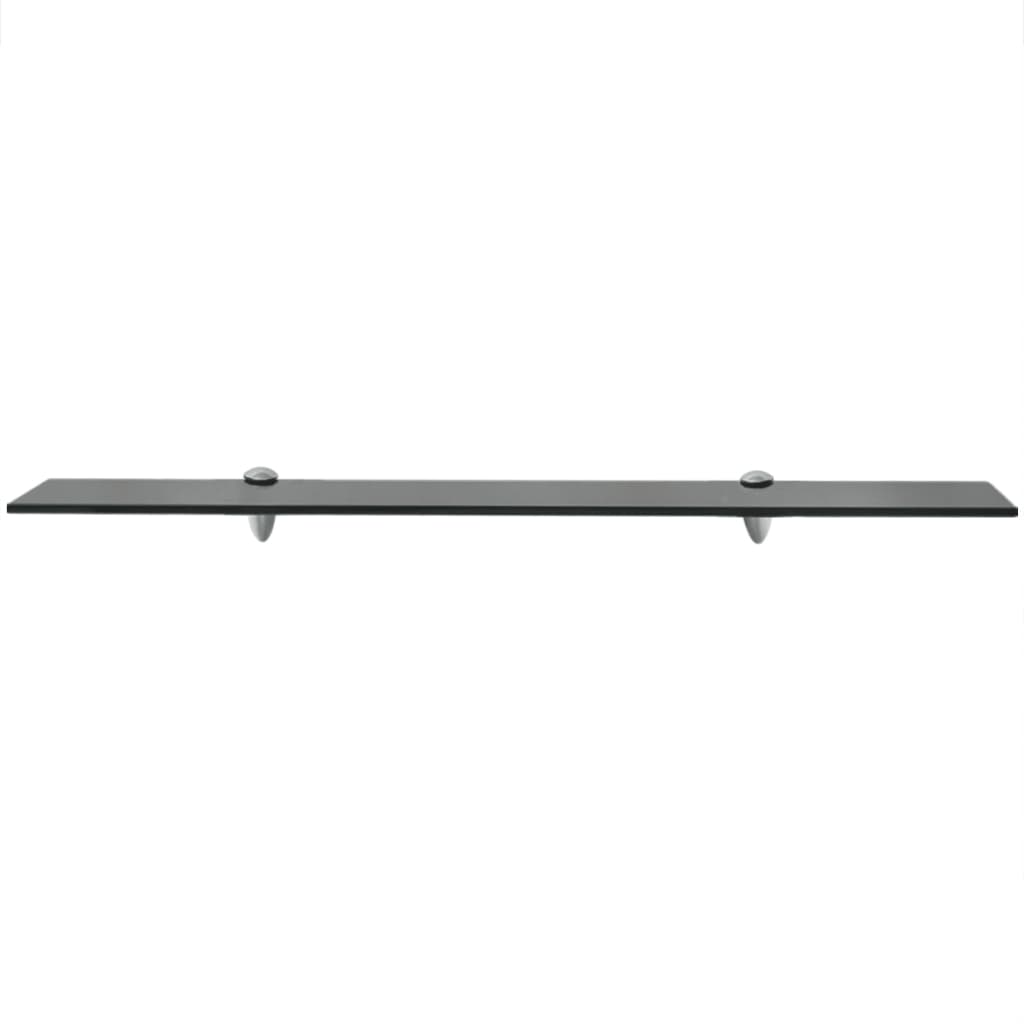 vidaXL Floating Shelf | Set of 2 | Black | Tempered safety glass, Zinc alloy