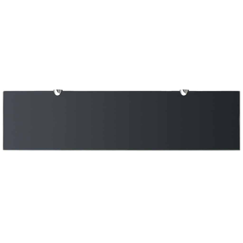 vidaXL Floating Shelf | Set of 2 | Black | Tempered safety glass, Zinc alloy
