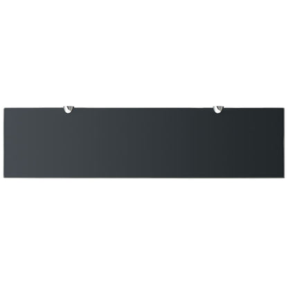 vidaXL Floating Shelf | Set of 2 | Black | Tempered safety glass, Zinc alloy
