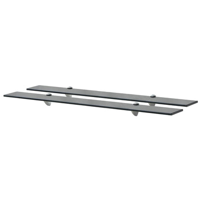 vidaXL Floating Shelf | Set of 2 | Black | Tempered safety glass | Medium