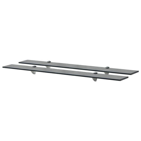 vidaXL Floating Shelf | Set of 2 | Black | Tempered safety glass | Medium