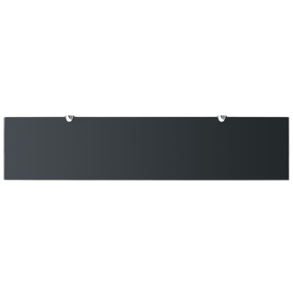vidaXL Floating Shelf | Set of 2 | Black | Tempered safety glass | Medium