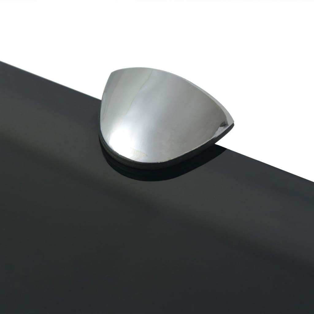 vidaXL Floating Shelf | Set of 2 | Black | Tempered safety glass | Medium