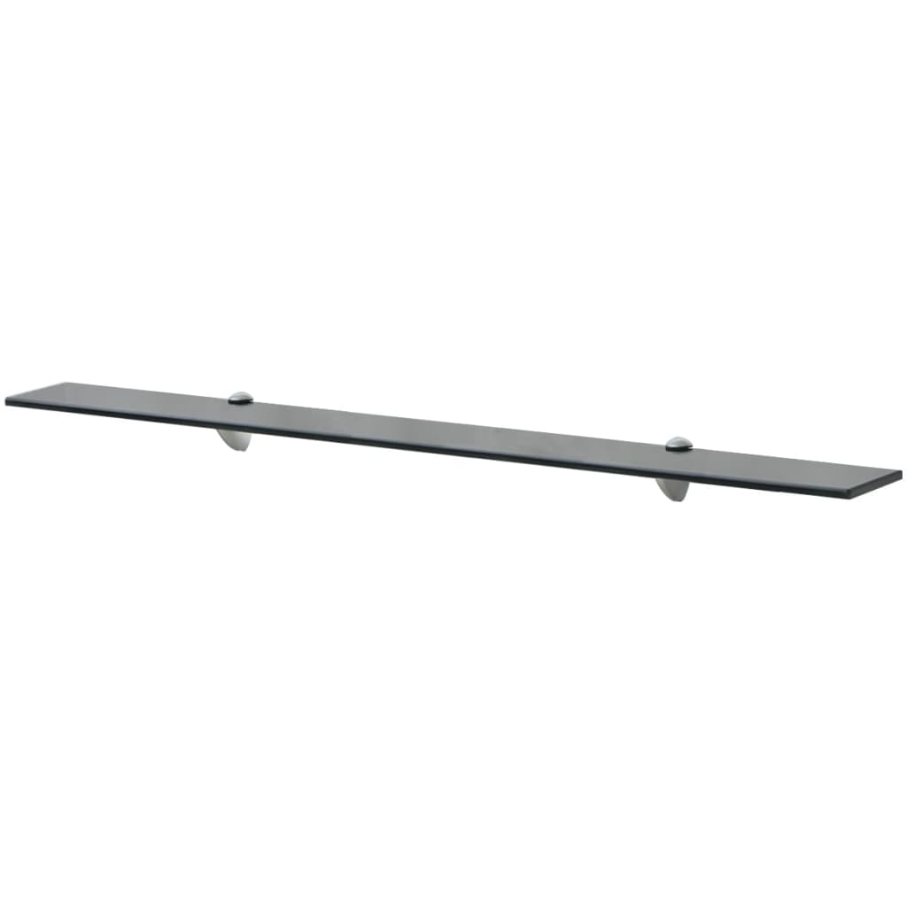 vidaXL Floating Shelf | Set of 2 | Black | Tempered safety glass | 100x20 cm