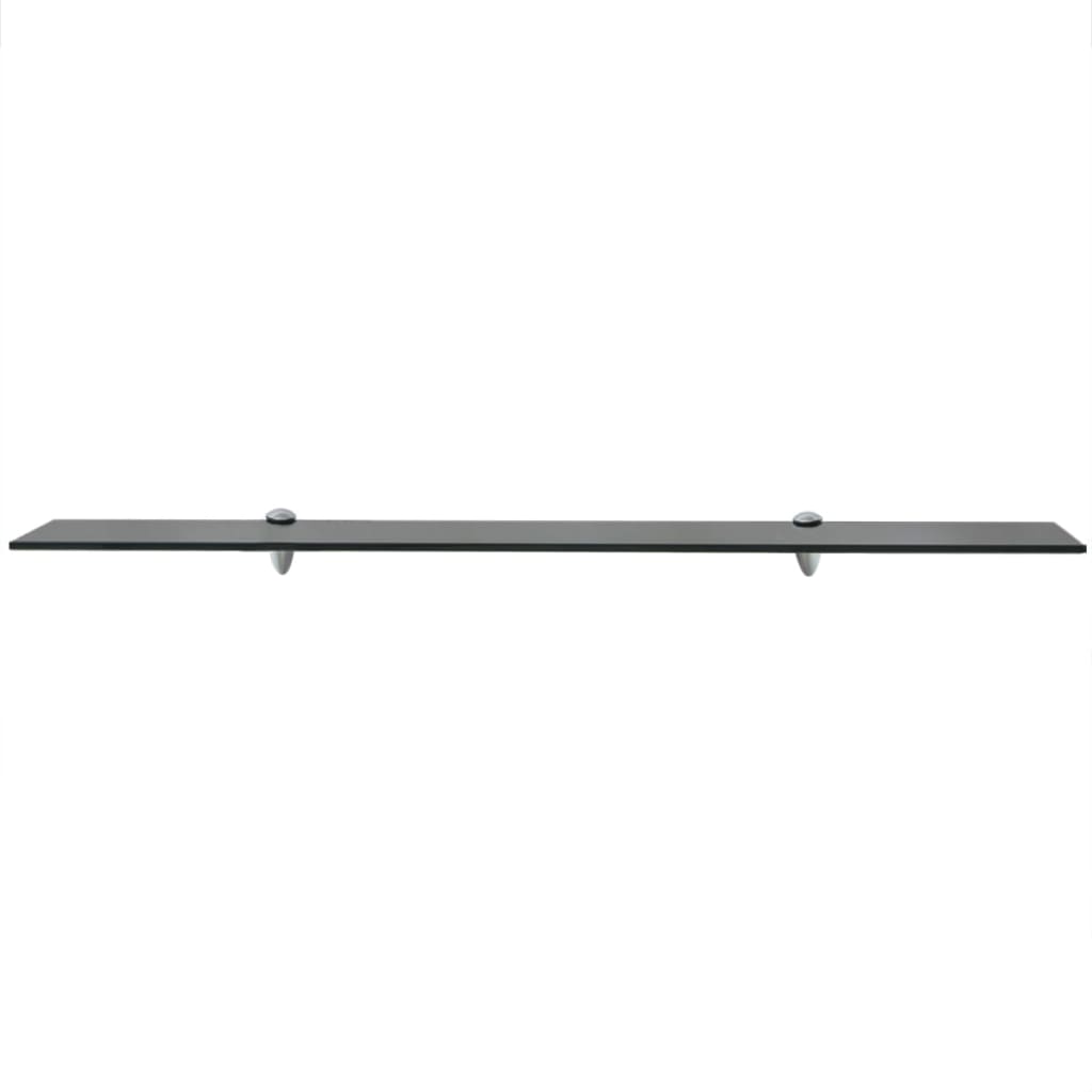 vidaXL Floating Shelf | Set of 2 | Black | Tempered safety glass | 100x20 cm