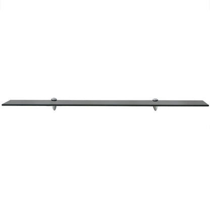 vidaXL Floating Shelf | Set of 2 | Black | Tempered safety glass | 100x20 cm