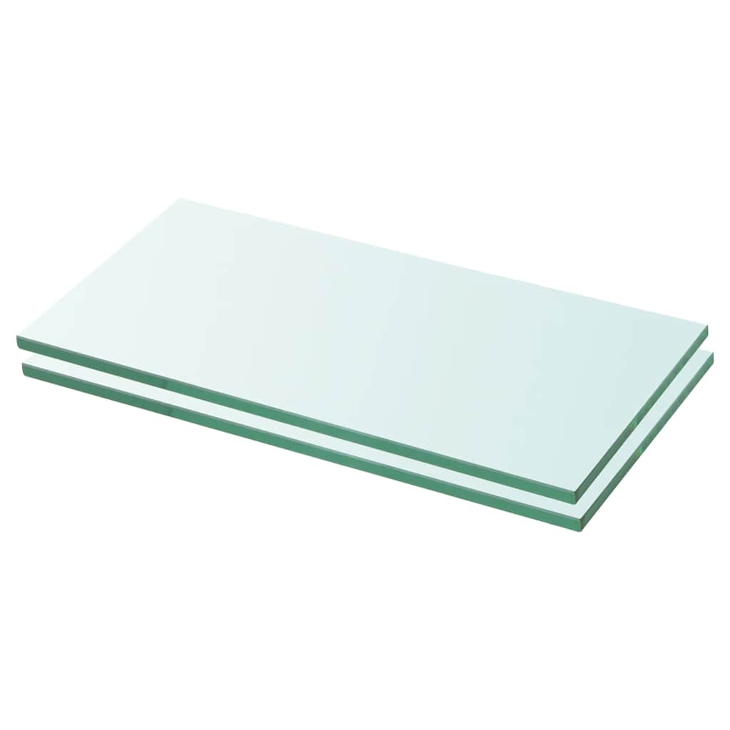 vidaXL Shelves 2 pcs Panel Glass Clear 20x30 cm