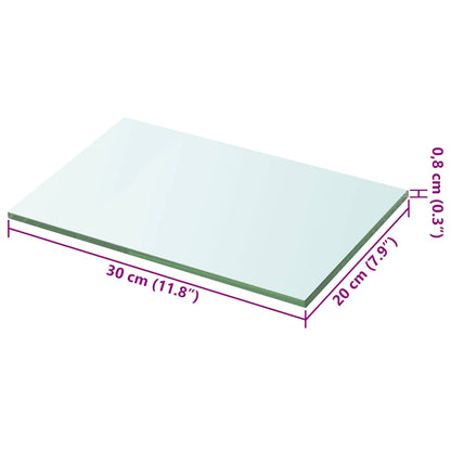 vidaXL Shelves 2 pcs Panel Glass Clear 20x30 cm
