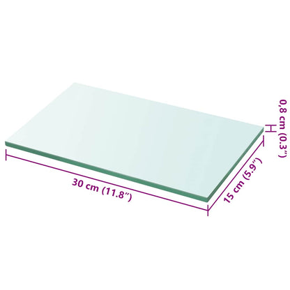 vidaXL Shelves 2 pcs Panel Glass Clear 30x15 cm