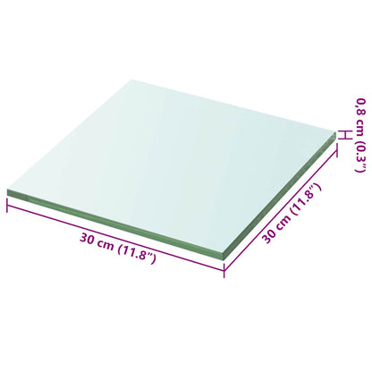 vidaXL Shelves 2 pcs Panel Glass Clear 30x30 cm