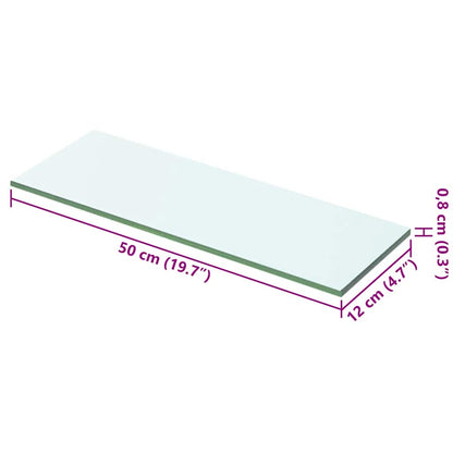 vidaXL Shelves 2 pcs Panel Glass Clear 50x12 cm