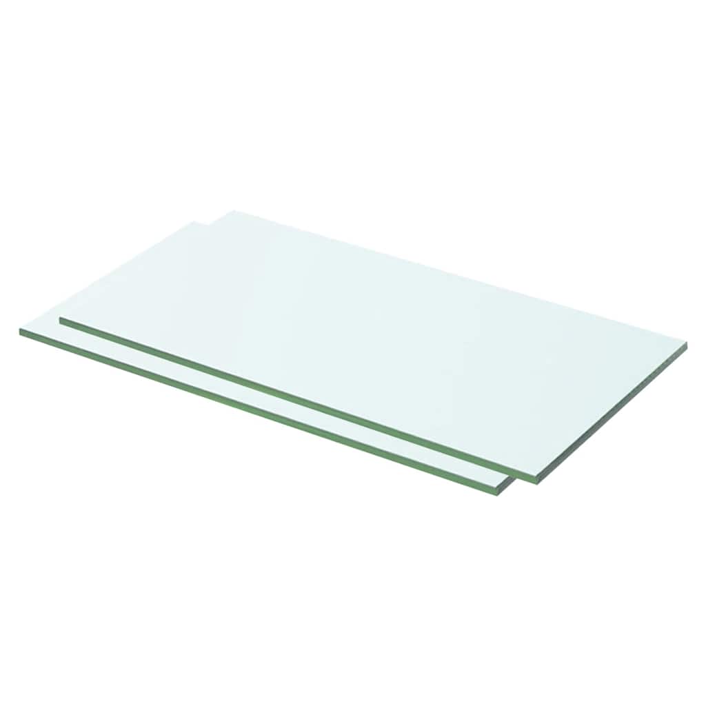 vidaXL Shelves 2 pcs Panel Glass Clear 50x20 cm