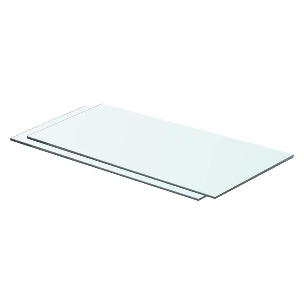 vidaXL Shelves 2 pcs Panel Glass Clear 60x25 cm