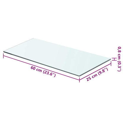 vidaXL Shelves 2 pcs Panel Glass Clear 60x25 cm