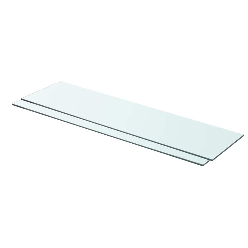 vidaXL Shelves 2 pcs Panel Glass Clear 80x20 cm