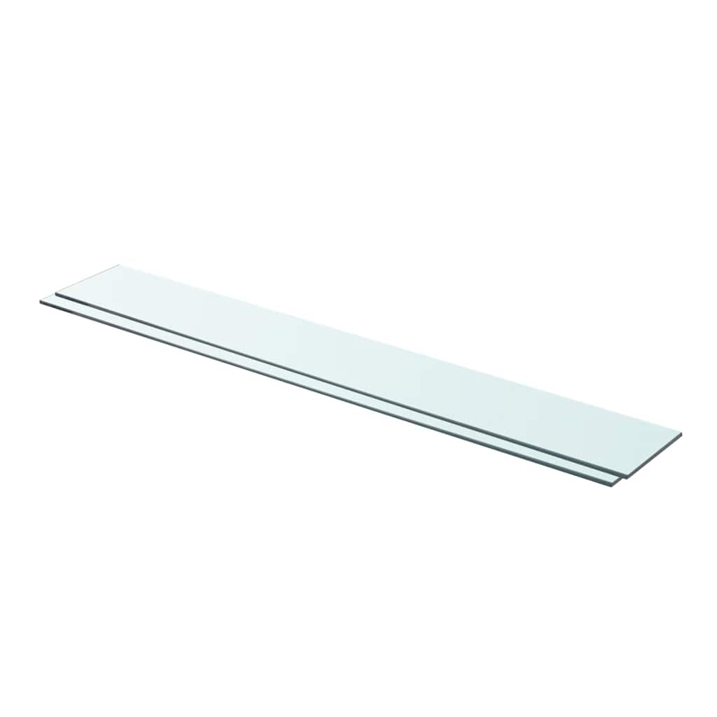 vidaXL Shelves 2 pcs Panel Glass Clear 90x12 cm