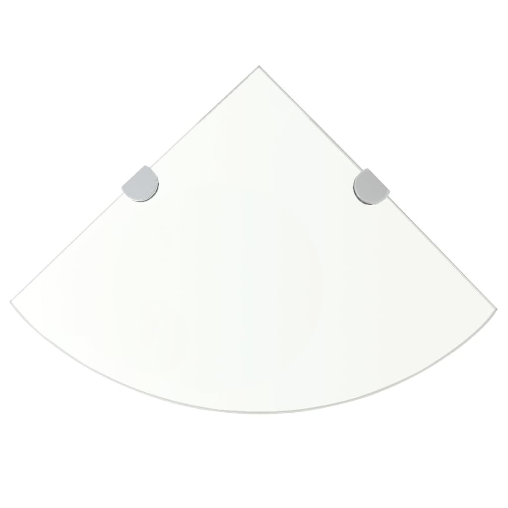 vidaXL Corner Shelf | Set of 2 | Clear | Tempered glass | 25x25 cm