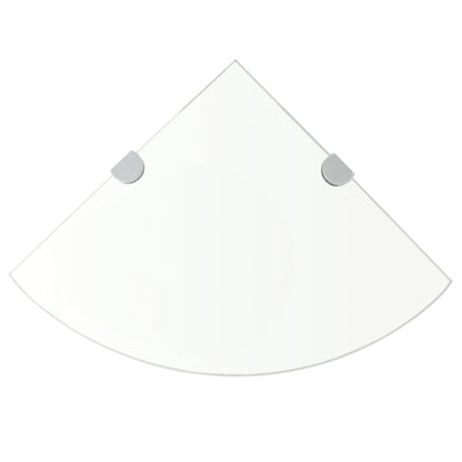 vidaXL Corner Shelf | Set of 2 | Clear | Tempered glass | 25x25 cm