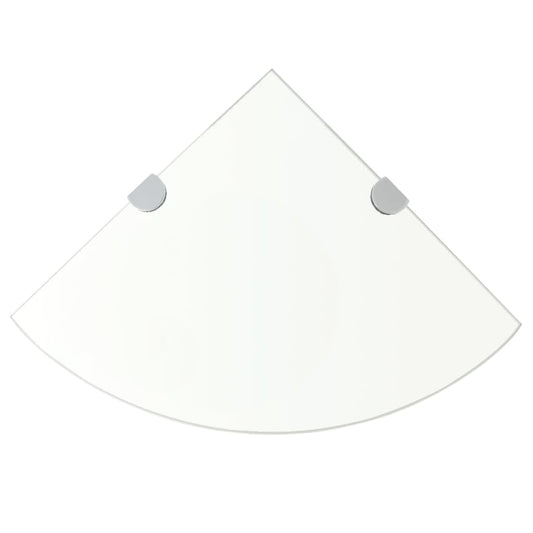 vidaXL Corner Shelf | Set of 2 | Clear | Tempered glass | 25x25 cm