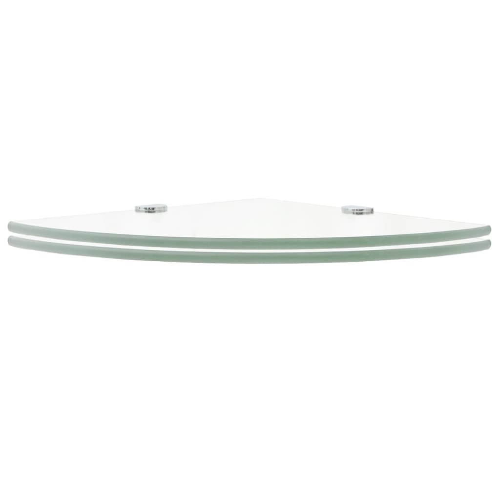 vidaXL Corner Shelf | Set of 2 | Clear | Tempered glass | 25x25 cm