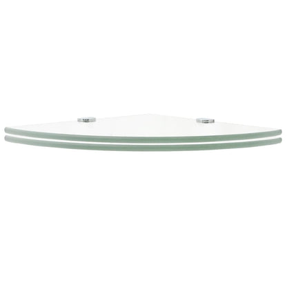 vidaXL Corner Shelf | Set of 2 | Clear | Tempered glass | 25x25 cm