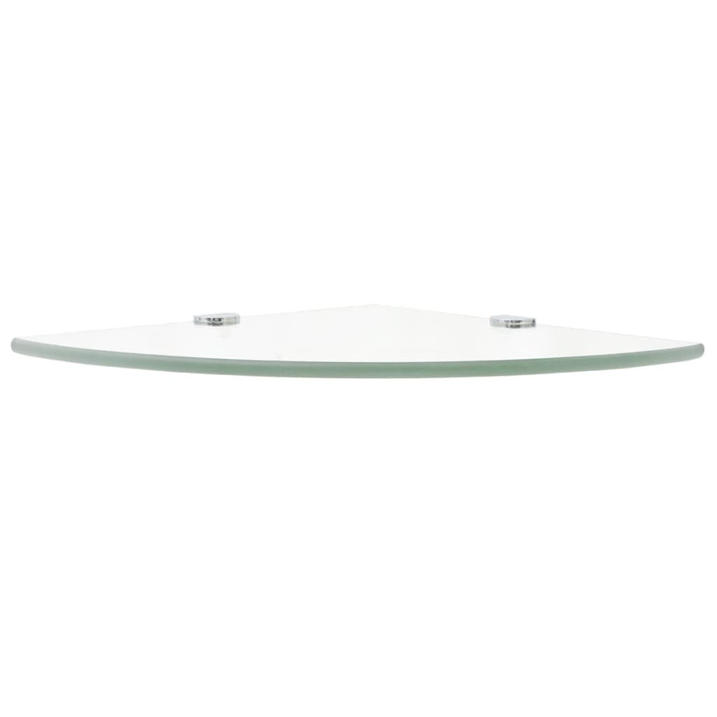 vidaXL Corner Shelf | Set of 2 | Clear | Tempered glass | 25x25 cm
