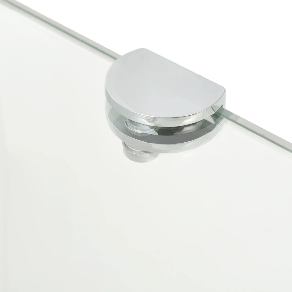 vidaXL Corner Shelf | Set of 2 | Clear | Tempered glass | 25x25 cm