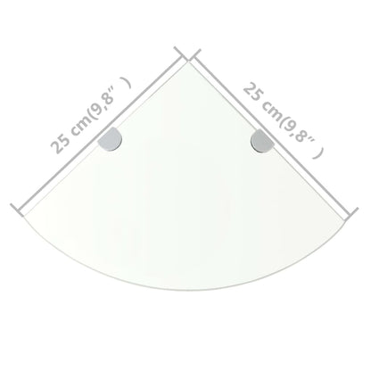 vidaXL Corner Shelf | Set of 2 | Clear | Tempered glass | 25x25 cm