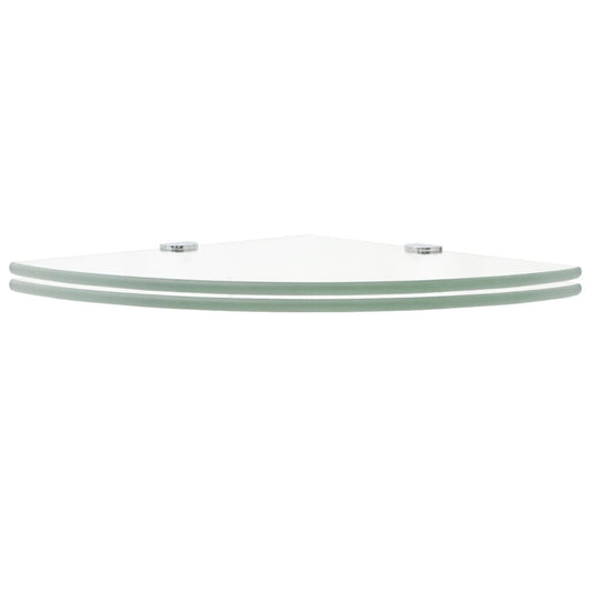 vidaXL Corner Shelves 2 pcs with Chrome Supports Glass Clear 35x35 cm