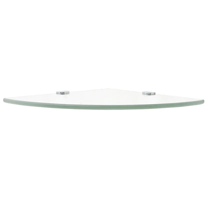 vidaXL Corner Shelves 2 pcs with Chrome Supports Glass Clear 35x35 cm