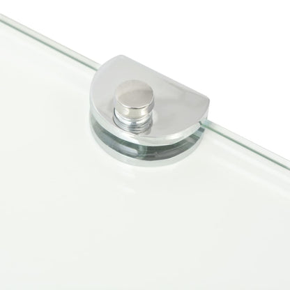 vidaXL Corner Shelves 2 pcs with Chrome Supports Glass Clear 35x35 cm
