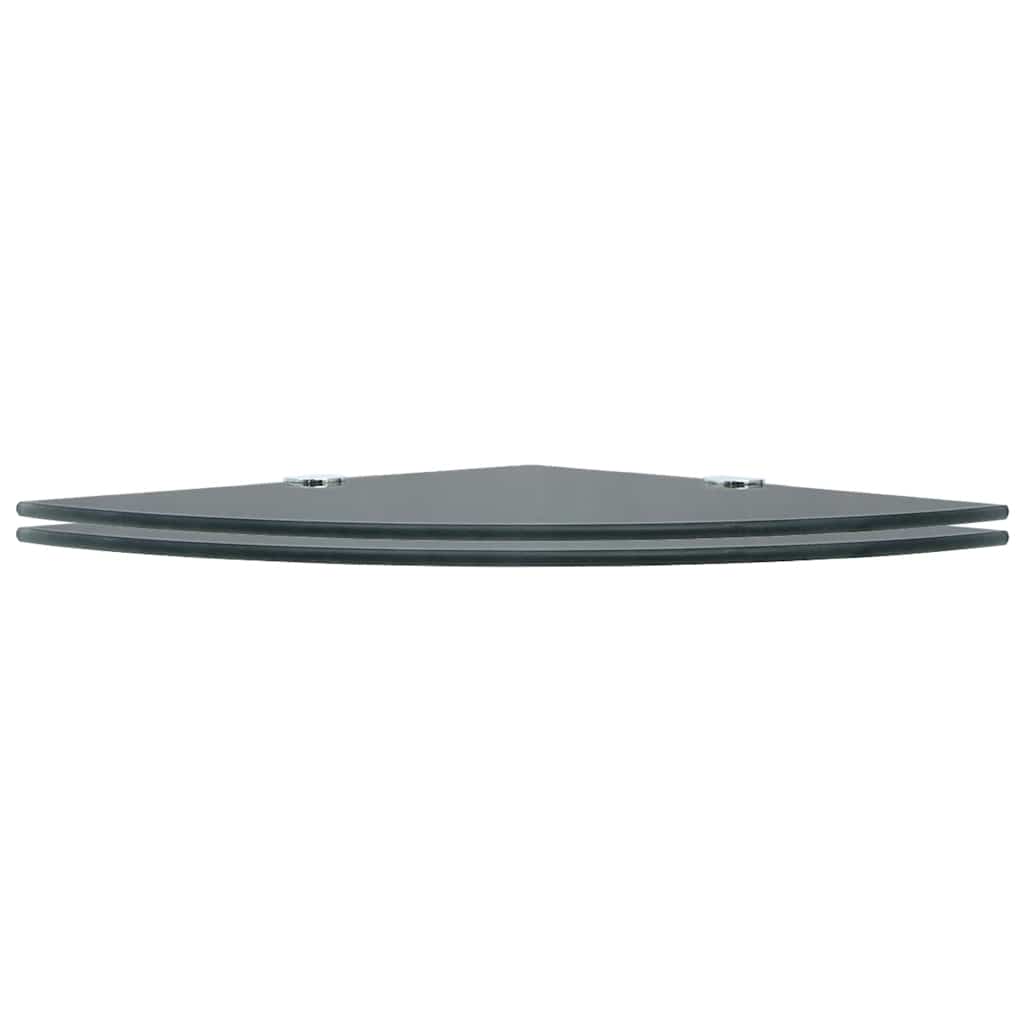 vidaXL Corner Shelf | Set of 2 | Black | Tempered safety glass | 25x25 cm