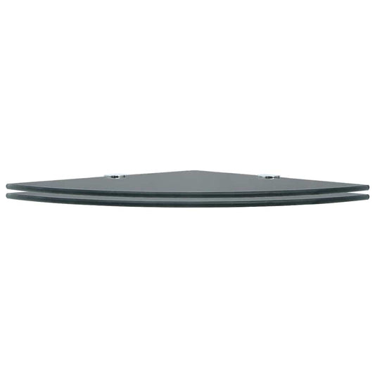 vidaXL Corner Shelf | Set of 2 | Black | Tempered safety glass | 25x25 cm