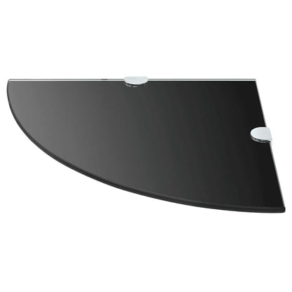 vidaXL Corner Shelf | Set of 2 | Black | Tempered safety glass | 25x25 cm