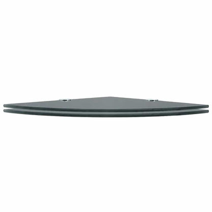 vidaXL Corner Shelves 2 pcs with Chrome Supports Glass Black 35x35 cm