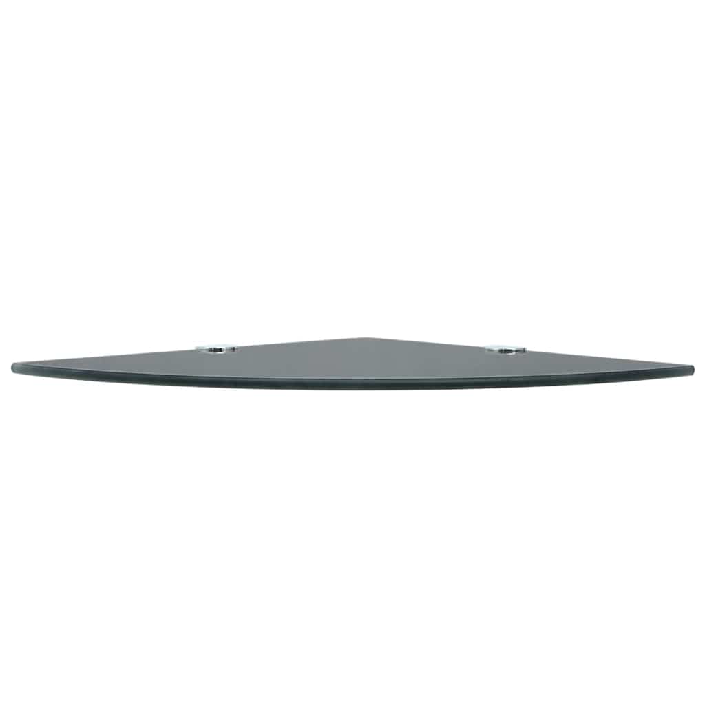 vidaXL Corner Shelves 2 pcs with Chrome Supports Glass Black 35x35 cm