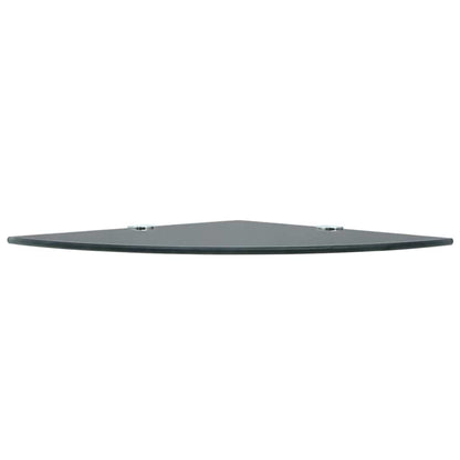 vidaXL Corner Shelves 2 pcs with Chrome Supports Glass Black 35x35 cm