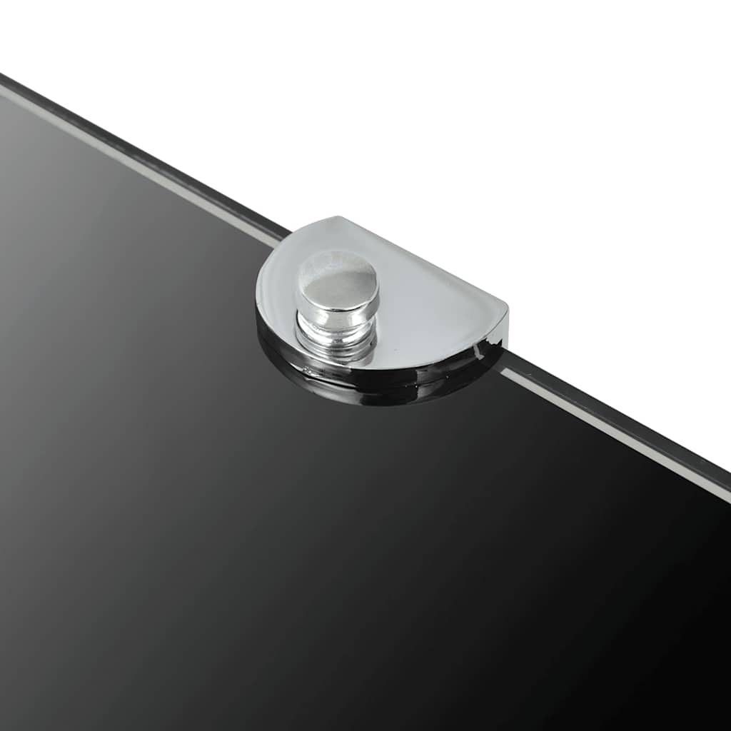 vidaXL Corner Shelves 2 pcs with Chrome Supports Glass Black 35x35 cm