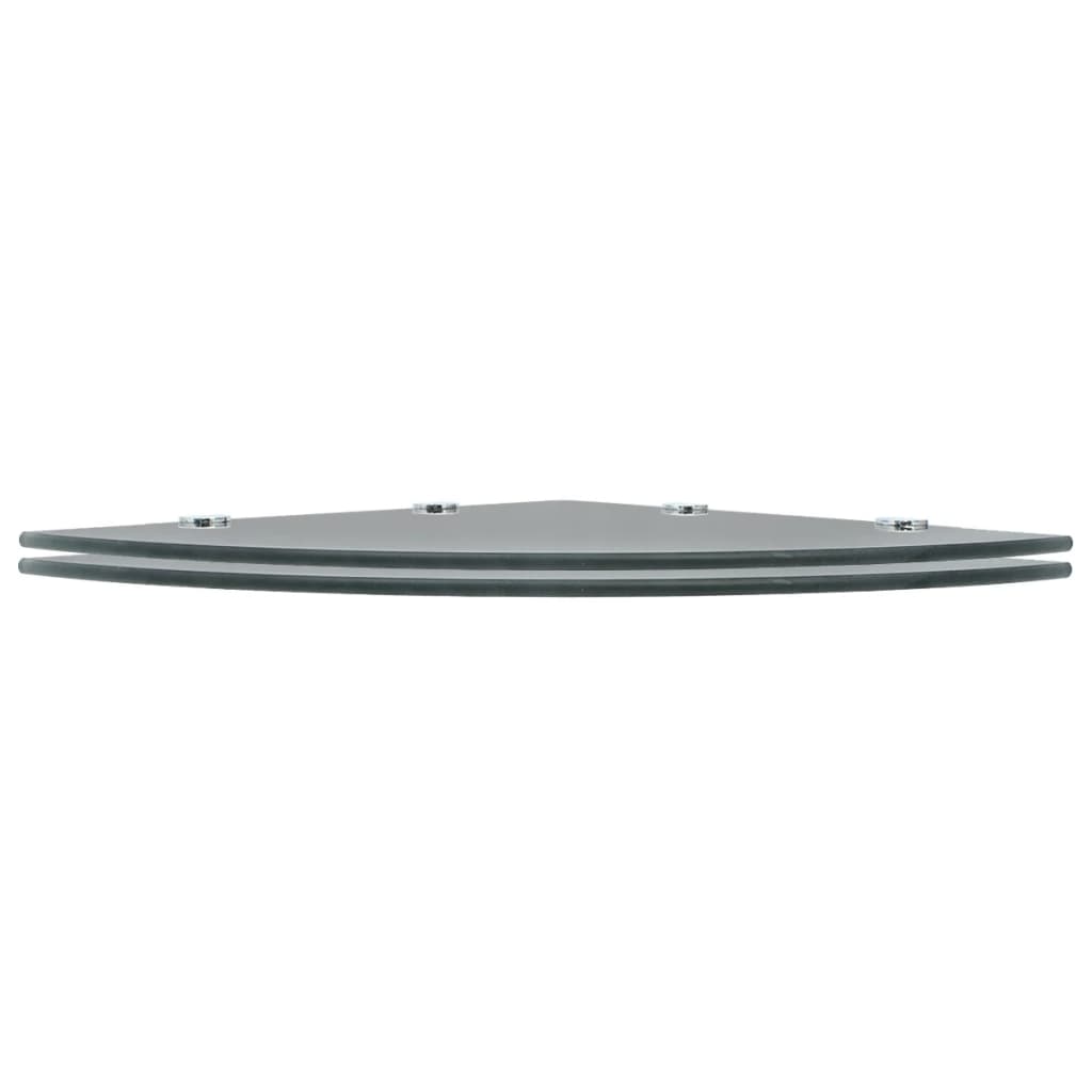 vidaXL Corner Shelf | Set of 2 | Black | Tempered glass | 45 x 45 cm