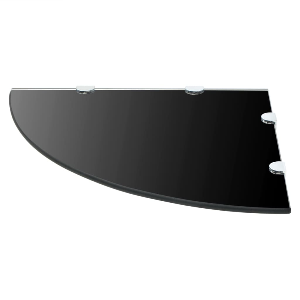 vidaXL Corner Shelf | Set of 2 | Black | Tempered glass | 45 x 45 cm