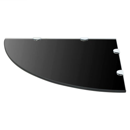 vidaXL Corner Shelf | Set of 2 | Black | Tempered glass | 45 x 45 cm