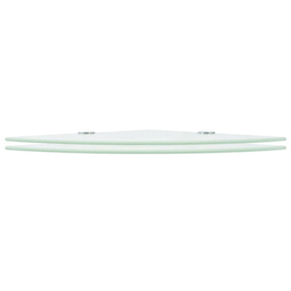 vidaXL Corner Shelves 2 pcs with Chrome Supports Glass White 25x25 cm