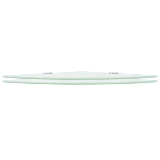 vidaXL Corner Shelves 2 pcs with Chrome Supports Glass White 25x25 cm