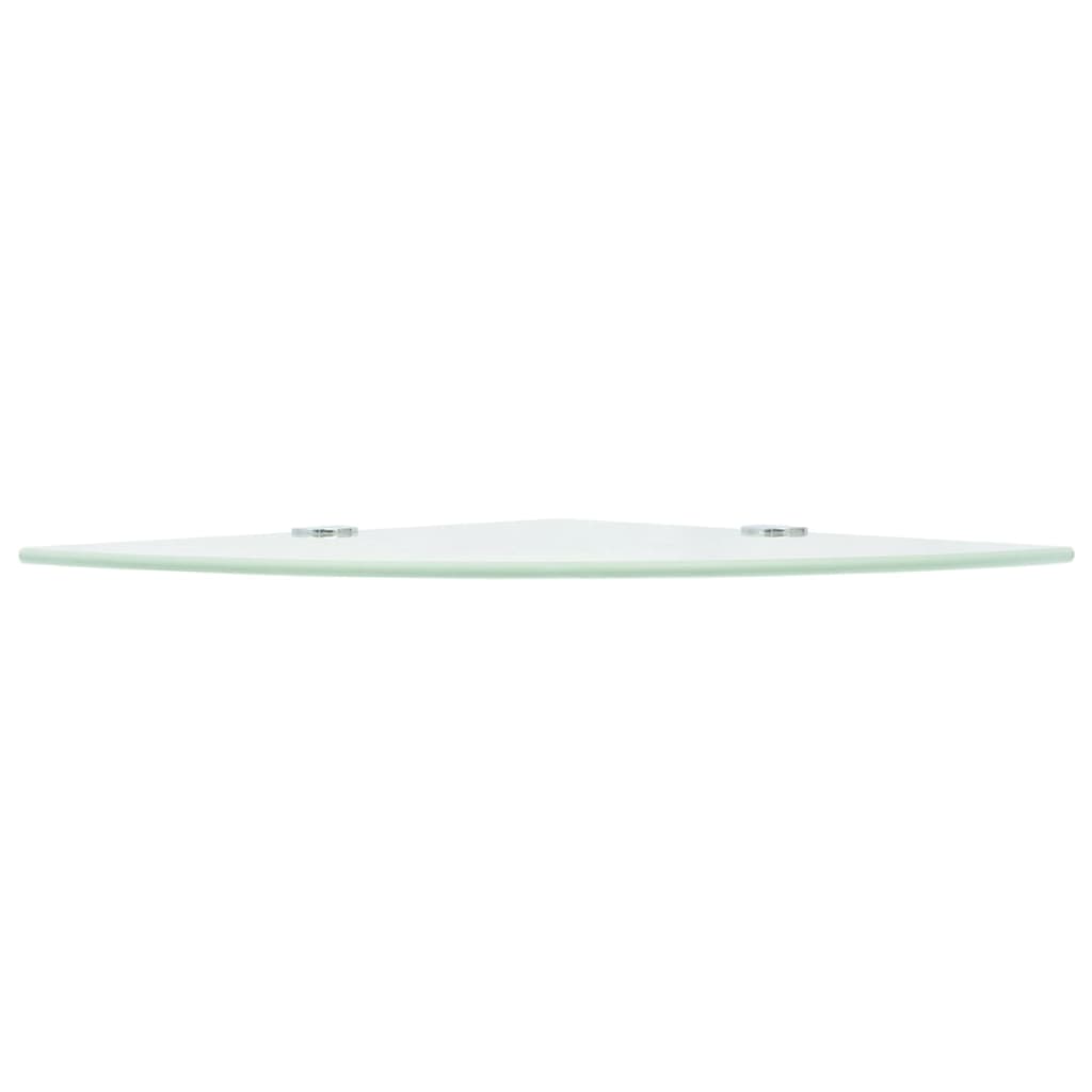 vidaXL Corner Shelves 2 pcs with Chrome Supports Glass White 25x25 cm