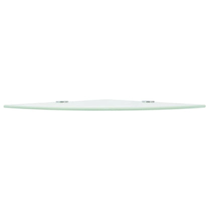 vidaXL Corner Shelves 2 pcs with Chrome Supports Glass White 25x25 cm