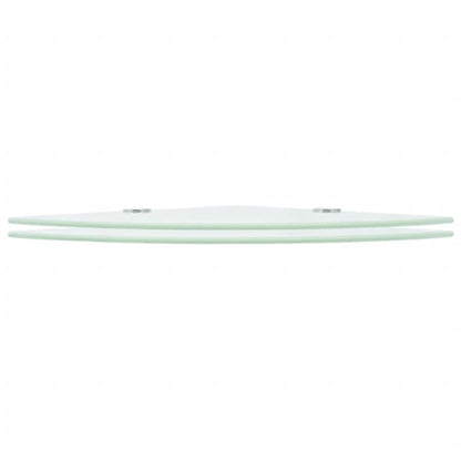 vidaXL Corner Shelves 2 pcs with Chrome Supports Glass White 35x35 cm